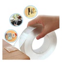 CINTA MÁGICA DOBLE CONTACTO 1MT REUTILIZABLE, SIN MARCA, SIN MODELO,  MATERIAL: SILICONA, MEDIDA: 1MM*3CM*1M,