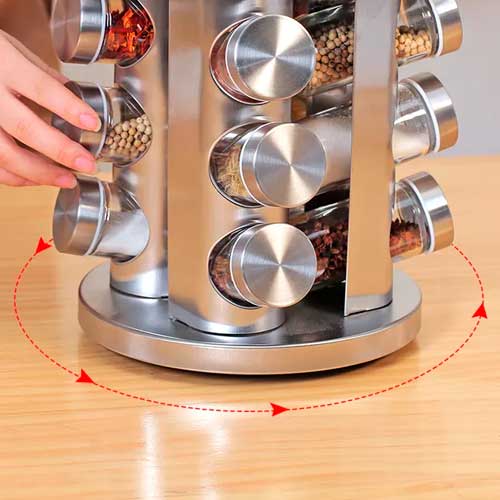 CONDIMENTERO METALICO GIRATORIO 12 FRASCOS