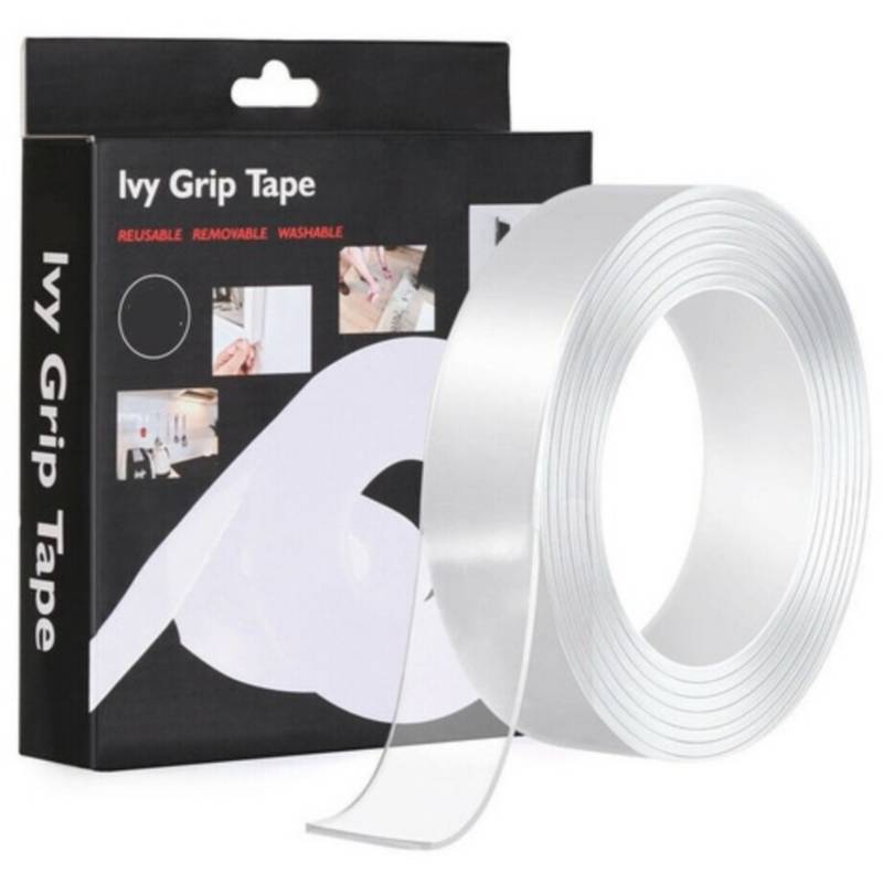 CINTA MÁGICA DOBLE CONTACTO 1MT REUTILIZABLE, SIN MARCA, SIN MODELO,  MATERIAL: SILICONA, MEDIDA: 1MM*3CM*1M,