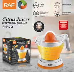 [R.617O] EXPRIMIDOR DE CITRICOS, MARCA RAF, MEDIDA: 15*18*20CM, MATERIAL: PLASTICO, POTENCIA: 40W, 220V